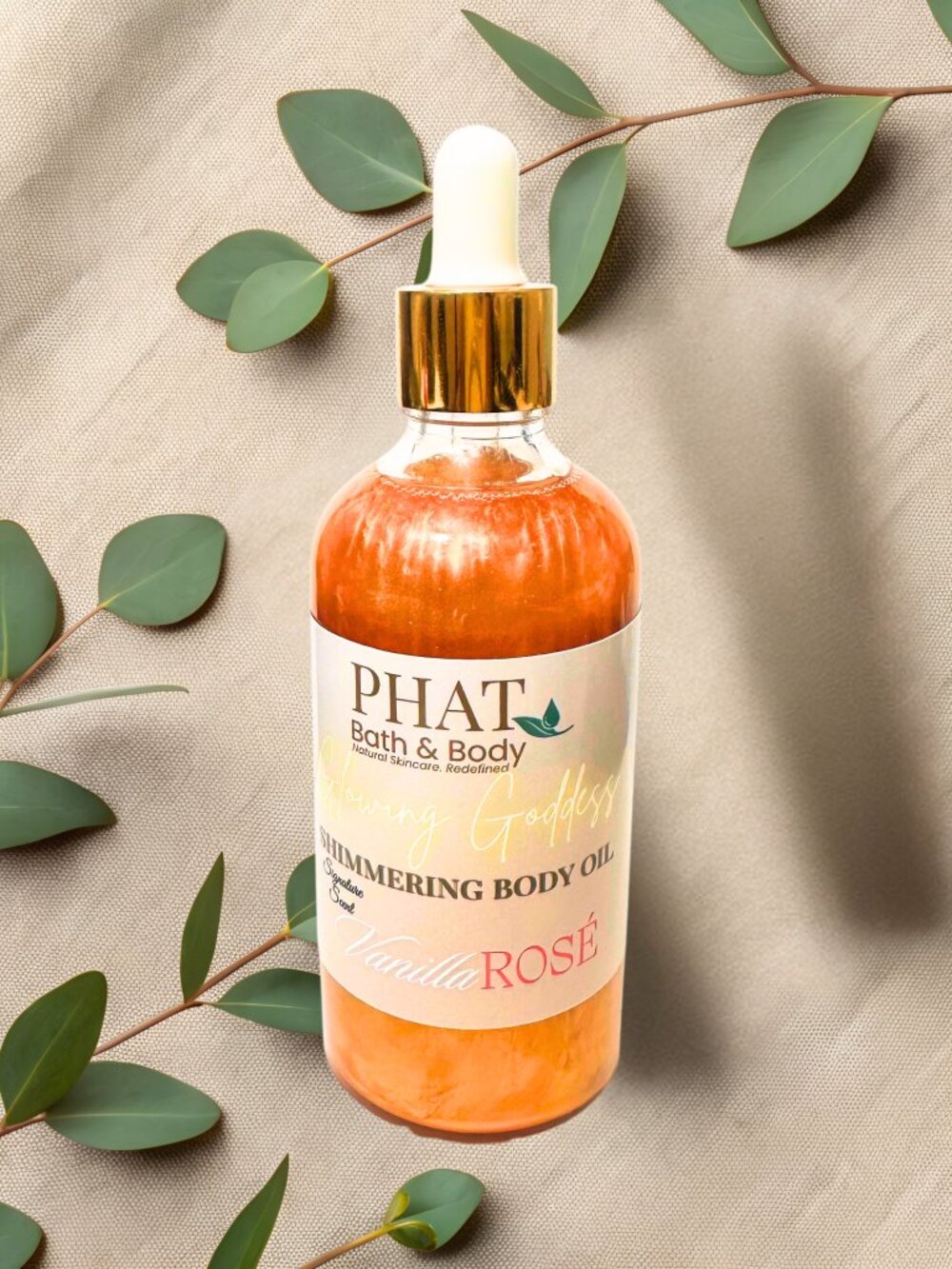 Phat Bath & Body Vanilla Rosé Glowing Goddess Shimmer Body Oil